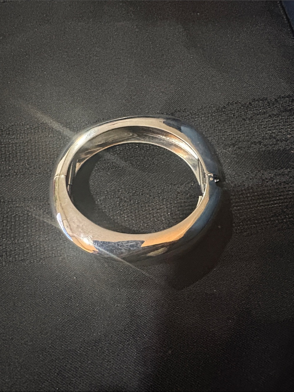Silver Tone Dome Bangle Bracelet - Women's Accessory